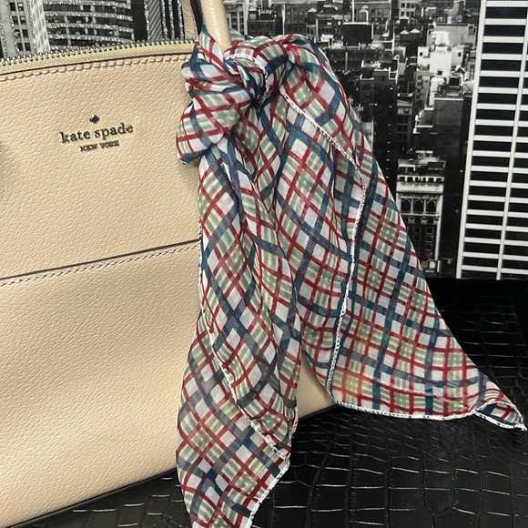 Plaid Print Multi Use Scarf - Bag tie, handle wrap, Neck - Picture 1 of 5